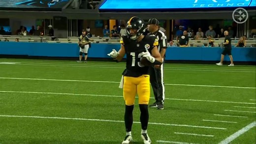 With 12 seconds before half Skylar Thompson goes WAYY down field to Scotty Miller to set up a FG. 10-10 at half | Steeler Nation