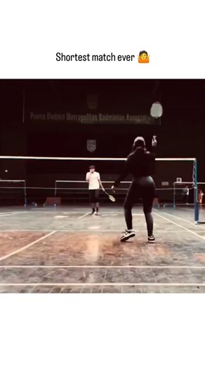 Funvexa on Instagram: "This viral clip from a Pune District Metropolitan Badminton Association event shows a female player swiftly overpowering her male opponent in a singles match, ending in under 13 seconds through aggressive smashes and net play. Posted by content creator @rustyynova , the video humorously underscores gender athletic disparities, amassing 297,000 views and 800+ likes amid replies joking about men's reluctance to compete against women. Echoes real-world data from studies like