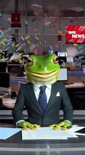BREAKING: Frog News Anchor Remains Calm 🐸📺#FrogNews #BreakingNews #FunnyAI #AIVideo #DeadpanComedy