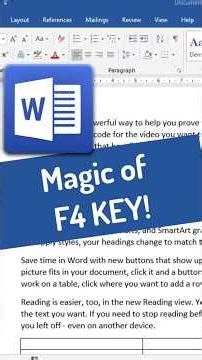 ✨The Magic of F4 Key in MS Word 😲 | Secret Shortcut You Must Know!