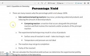 Percentage Yield