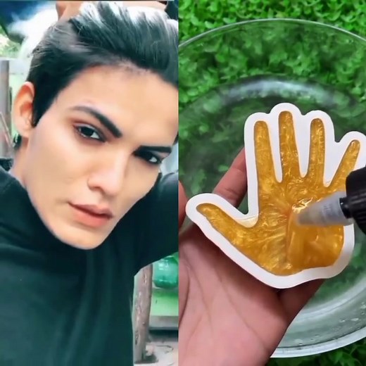 Creative Liquid Mixing in Hand-Shaped Object