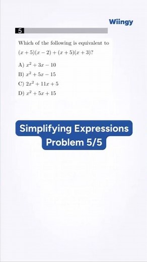 SAT Math Simplifying Expression Drill: Problem 5/5 #shorts #satprep #satmath