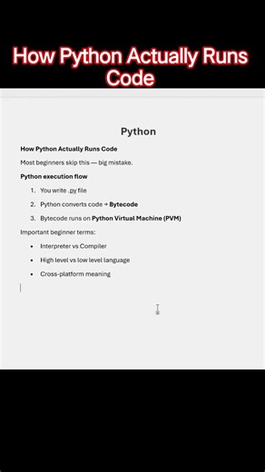 How Python Actually Runs Code #python