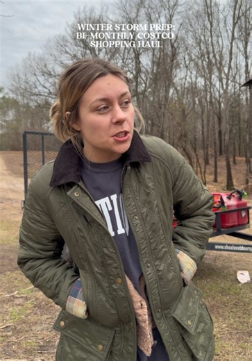 can anyone help us find someone we can order a 1/4 of a cow from?? maybe even 1/2 if we got to! preferably someone from AL, MS, or TN for travel distance purposes 🫶🏼 TYIA!! praying for everyone tonight! we’re locked & loaded ready to go. animals heat lamps & new enclosures are good to go (no the dogs and chickens will not be coming inside the house……), generator is ready, gas stocked, food secured. #costcoshopping #winterstorm #stormprep #groceryhaul #groceryshopping