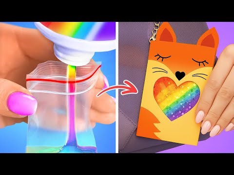 🎨 MAKE YOUR SCHOOL COLORFUL 🌈✏️ Easy DIY Rainbow Crafts! 💕