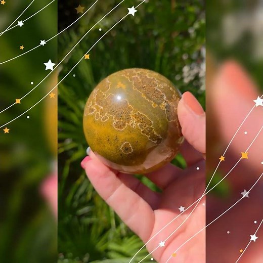 Ocean Jasper Crystal Sphere - Stone of Joy and Relaxation