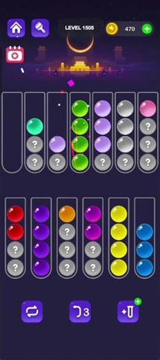 Ball Sort Master Level 1505 #ballsortmaster #ballsortmastersolution #puzzlegame #gaming #games