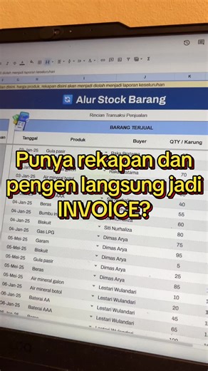 Bikin invoice skrg udah segampang ini ✅ #spreadsheet #googlesheets #finance #umkm #digitalproducts