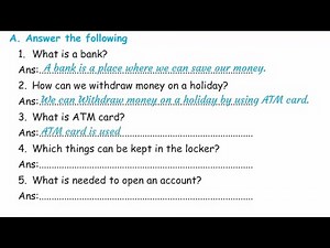 Class 5 Lesson 6 Bank Our Need Question and Answer