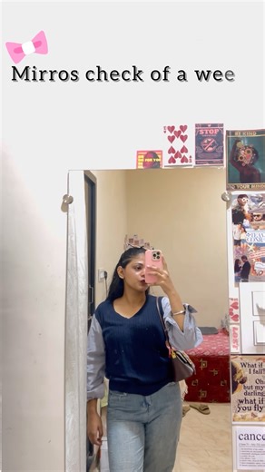 COLLEGE MIRROR CHECK OF A WEEK 🧚🏼‍♀️🎀 #fitcheck #college #trending