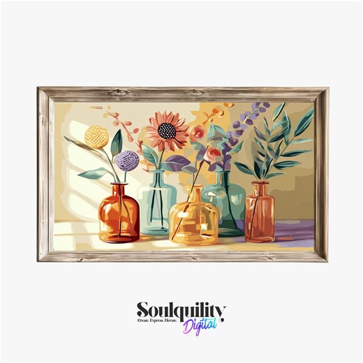 Framed Floral Frame TV Art, Rustic Cottagecore Screensaver (digital Download) - Etsy