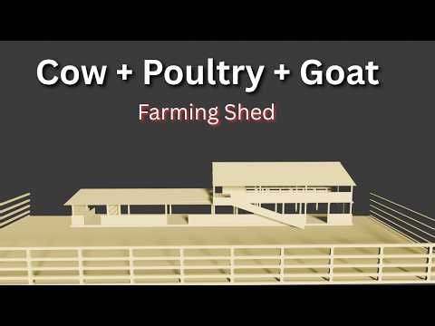एक ही जगह 3 Business! Cow + Goat + Poultry Farming 3D Model | Smart Farming Idea
