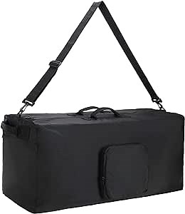 MIER Heavy Duty Nylon Cargo Duffel Bag Extra Large Travel Duffle,Foldable,Black, 80L