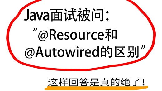 Java金三银四面试被问：@Resource和@Autowired的区别？Java后端/求职面试/跳槽涨薪/后端开发/项目Java面试速成/Java面试题
