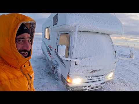 BLIZZARD Van Camping! On a Mountain in a SNOW STORM!