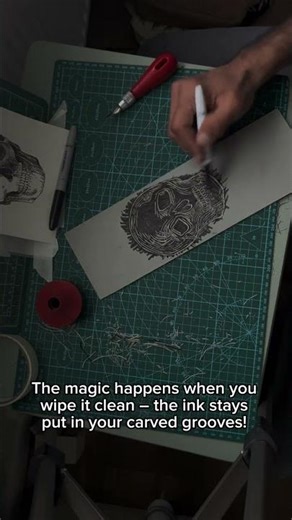 ASMR Linocut Tutorial | How to make sure that block was carved properly? #printmaking #linoleum #art