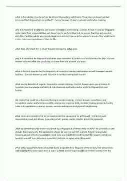 American Red Cross lifeguarding written exam with complete solutions 100 verified graded A2751