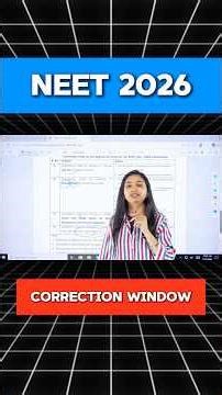 NTA Big Update : Correction Window Out for NEET 2026 #neet2026