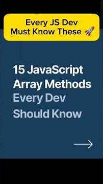 15 JavaScript Array Methods Everyone Should Know ⚡ | Master JS in 1 Minute #codingnewbie