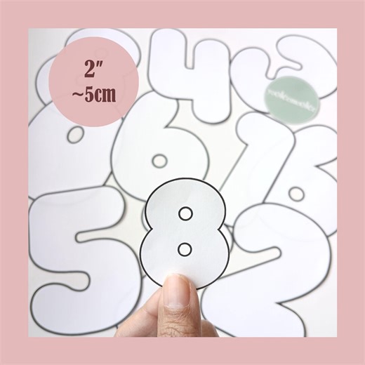 Puffy Bubble Numbers Template PDF 2" (5 Cm) Printable 0–9 Number Sewing Pattern for DIY Banners, Garland, Crafts, Nursery Decor - Etsy