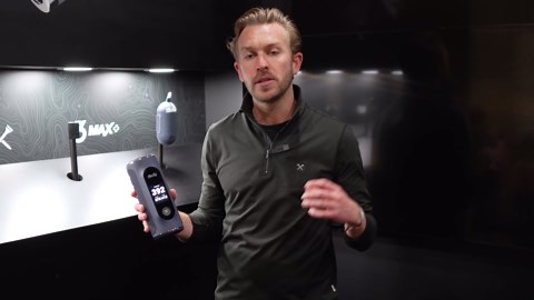 Blue Tees Golf Player+ AI-Powered GPS Speaker - Touchscreen Display, 10+ Hour Battery, 40,000+ Courses, Visual & Audible Distances, Hazard Detection, IPX7 Waterproof (Navy)