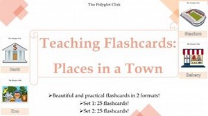 Flashcards - Places in a Town - (English)