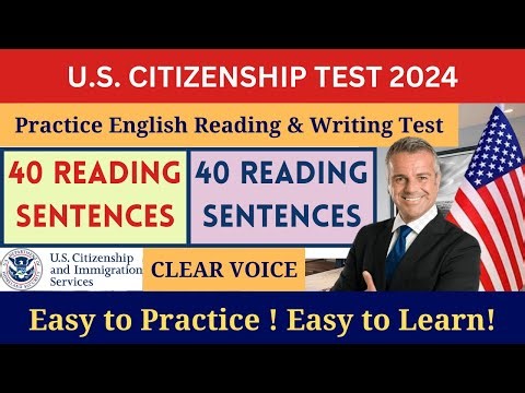 New! US citizenship 2024 - USCIS Official Sentences for English Reading and Writing Test