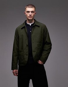 Tommy Hilfiger packable chore rain jacket in army green  | ASOS