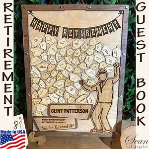 PERSONALIZED RETIREMENT Guest Book Alternative, Retirement Celebration Guest Book, Retirement Party Keepsake, Retirement Gift, Seanofangeles - Etsy