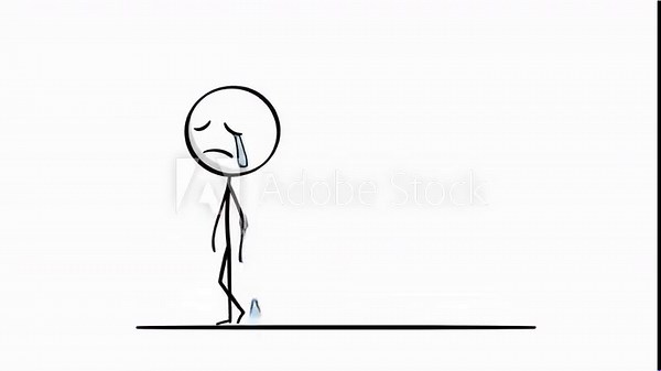 Expressive Stick Figure Animation: A Visual Depiction of Sadness and Emotional Turmoil