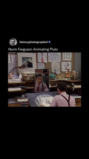 Norm Ferguson, a self-taught artist hired by Walt Disney in 1929, played a key role in Disney’s animation evolution. He introduced Pluto in “The Chain Gang” and later animated the famous flypaper scene in the 1934 short “Playful Pluto,” where he showcased Pluto’s personality and inner thoughts. This was a significant advancement in character animation. Ferguson’s work was also featured in “The Reluctant Dragon.” | History In Pictures