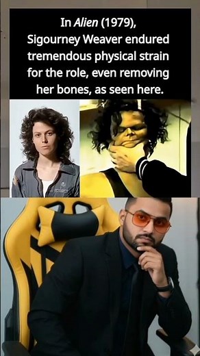 In Alien (1979), Sigourney Weaver endured tremendous physical strain for the role, even removing