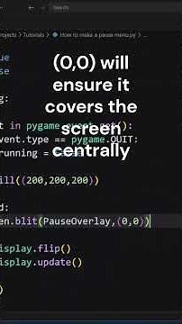 How to make a Pause screen in Pygame #pygame #python #coding #programming