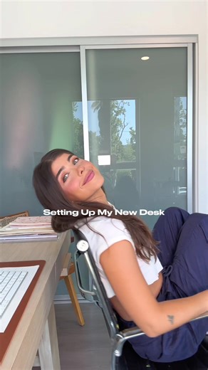 Aesthetic Home Office Desk Setup with DIY Ridge Oak Desk