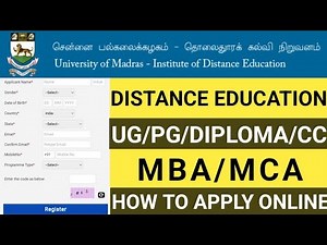 DISTANCE EDUCATION MADRAS UNIVERSITY ONLINE ADMISSION. APPLY ONLINE ADMISSION DISTANCE EDUCATION