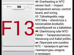🔧 Indesit Dishwasher Error F13 – How to Fix | Overheating or NTC Fault | EN, HU, DE, RU | Help4Error