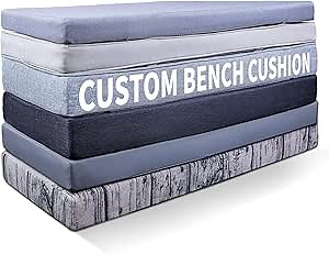 Custom Bench Cushion, Non-Slip Durable Indoor&Outdoor Chair Cushion, Patio Furniture Bench Pad Bay Window Cushion (Custom Size)