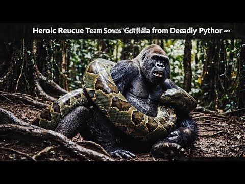 Unbelievable Rescue: Heroic Rescue Team Saves Gorilla from Deadly Python 🦍