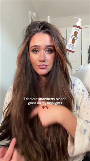 Dphue strawberry blonde gloss on brown highlighted hair