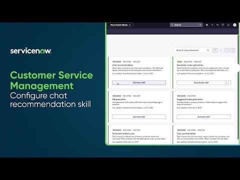 Configure chat recommendation skill