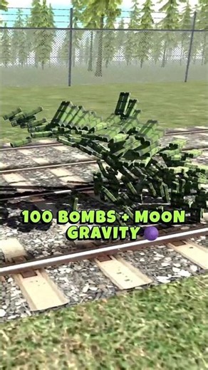 100 BOMBS + Moon Gravity Sent Me to SPACE! 🚀💀 (Subscribe Challenge) #shorts