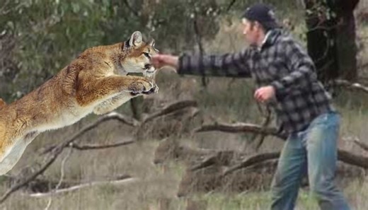 Cougar attack thwarted by one punch from Canadian man