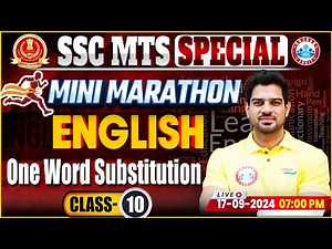 SSC MTS English Classes 2024 | One Word Substitution in English SSC MTS | MTS English By Sanjeev Sir
