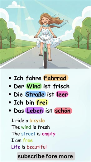Learn German: Feel the Freedom : Deutsch lernen A1#Shorts #GermanVocabulary #EasyGerman #learngerman