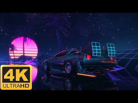 Synthwave DeLorean Drive - Live Wallpaper Screensaver - 4K Ultra HD 60fps #livewallpaper4k