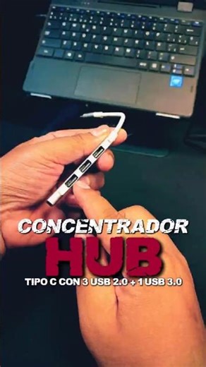 Concentrador HUB tipo C, con 3 USB 2 0 + 1 USB 3 0 #hubusb #videoreaction #tiktokviral