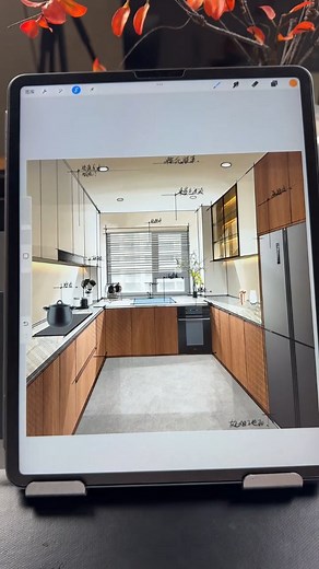 6.8K views · 57 reactions | Ten minutes of live kitchen renderings! ��#Designer #iPad Sketch #Interior Design | M M Design | Facebook