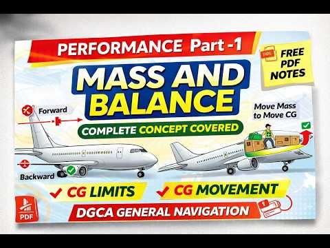 Performance Part-1: Mass & Balance| Complete Concept| CG Limits| Repositioning of CG |