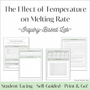 The Effect of Temperature on Melting Rate Inquiry Lab | Grades 6-8